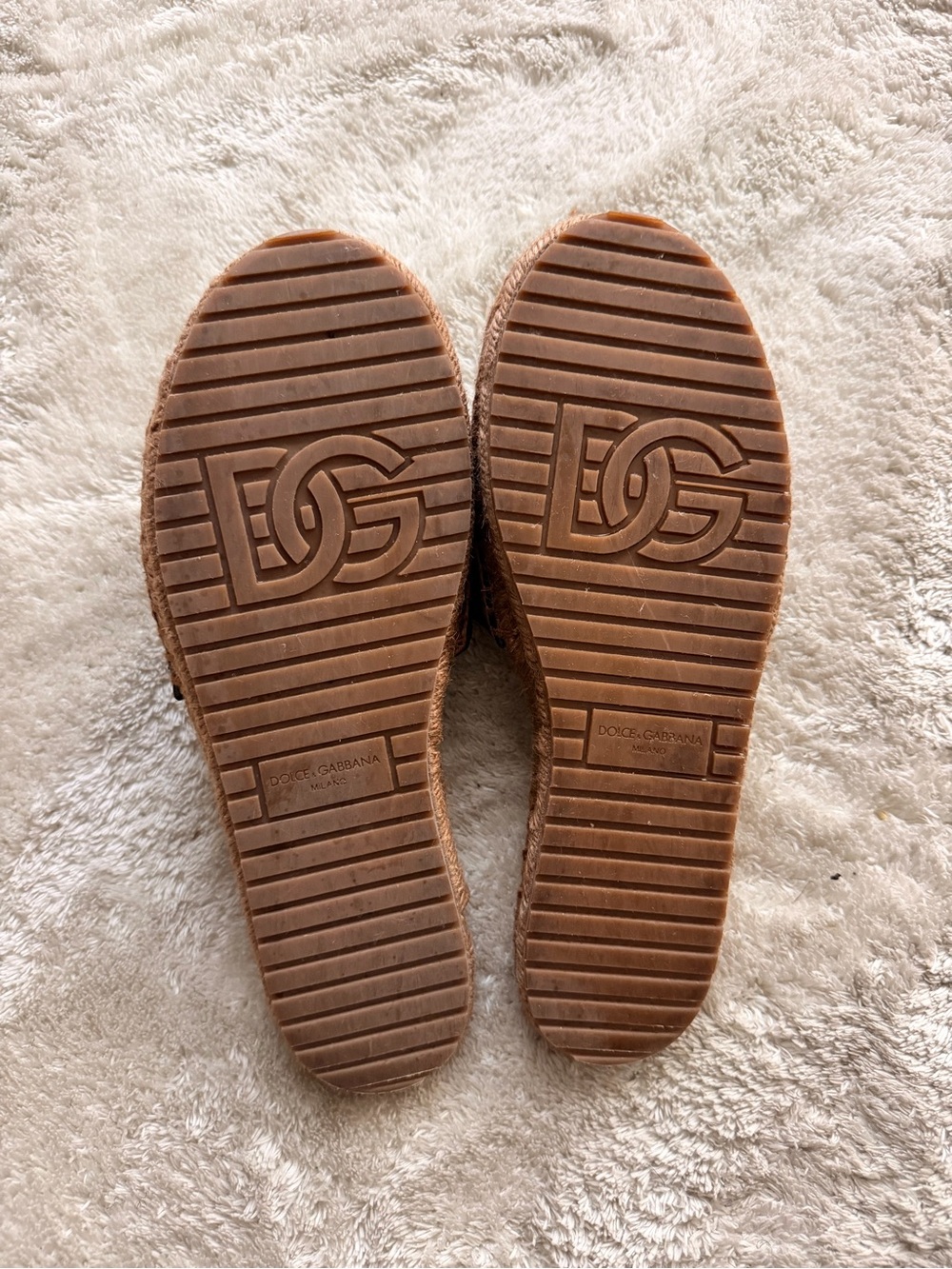 Dolce & Gabbana Black Leather Slides with Gold DG Logo - Picture 4 of 6